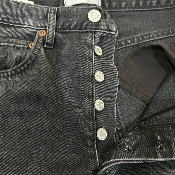 AGOLDE 90s Pinch Waist Black Distressed Jean - Picture 2 of 6